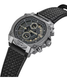 Police Norwood Dual Time Men's Watch - Gray Steel - Black Leather Strap - PEWGF0040002