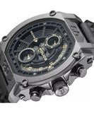 Police Norwood Dual Time Men's Watch - Gray Steel - Black Leather Strap - PEWGF0040002