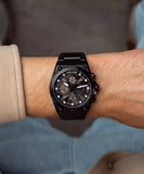 Police Salkantay Gents Black Dial Black Stainless steel Watch