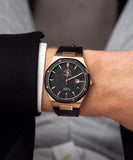 Santa Barbara Polo & Racquet Club Noble Men's Black Dial Rose Gold Case Black Leather Starp Watch