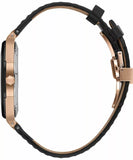 Santa Barbara Polo & Racquet Club Noble Men's Black Dial Rose Gold Case Black Leather Starp Watch