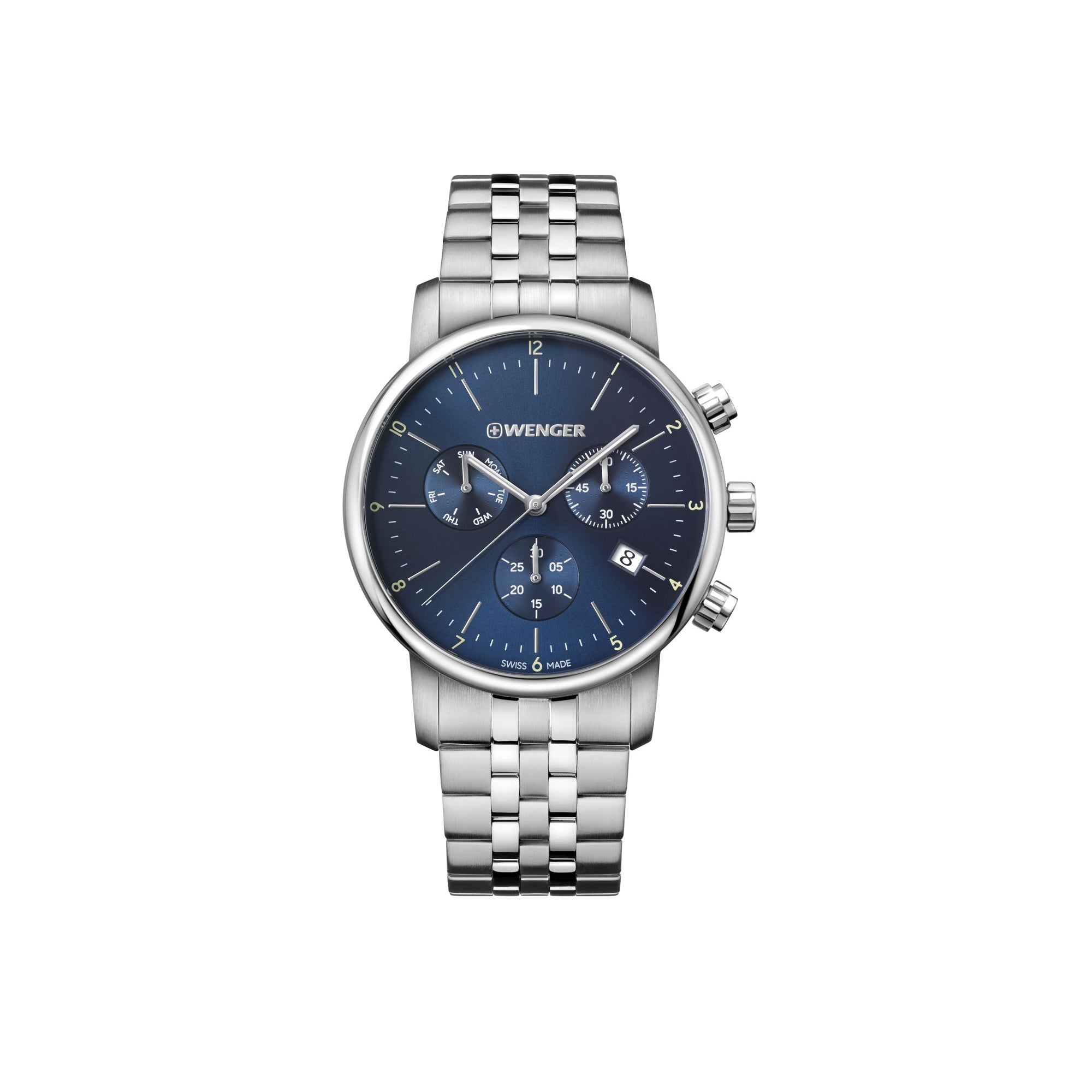 Wenger Urban Classic Chrono 44 Blue Dial Bracelet Men's Watch