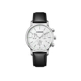 Wenger Urban Classic Chrono 44 Silver-White Dial Black Leather Men's Watch