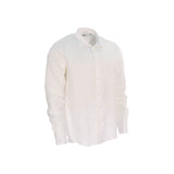 Trussardi Long Sleeve Shirt Italian Collar Linen White  SS22