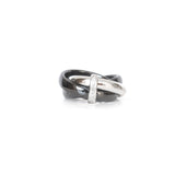 Armani Ladies Ring Black & Silver Size 5.25