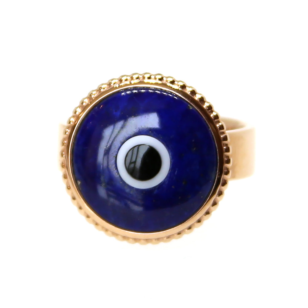 Armani Ladies Stainless Steel Rg Ring With Lapis Lazuli Size 9