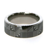 Armani Men'S Ring With Logo Design & Gun Metal Size 11