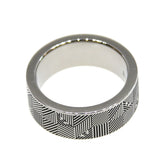 Armani Men'S Ring With Logo Design & Gun Metal Size 11