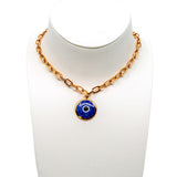 Armani Ladies Necklace Base Metal With Lapis Lazuli Pendant & Rosegold Plated