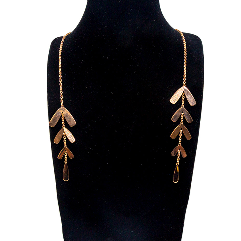 Armani Ladies Open Style Necklace & 2Pcs Leaf Design With Stones
