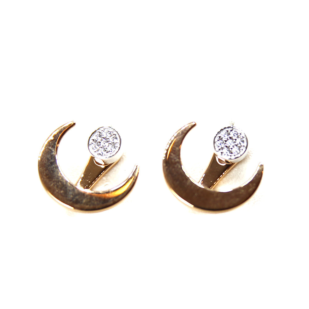 Armani Ladies Earrings Sterling Silver With Zircon, Two-Color Rosegold & Silver, 2 Way Earring | Earring | Fashion Jewellery | GCC | Jewellery | SP | Women Earrings | Womens Armani Ladies Earrings Sterling Silver With Zircon, Two-Color Rosegold & Silver, 2 Way Earring | Earring | Fashion Jewellery | GCC | Jewellery | SP | Women Earrings | Womens