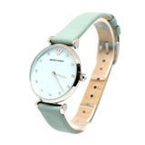 Armani Ladies Watch With MOP Dial & Cadet Blue Leather Strap