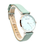 Armani Ladies Watch With MOP Dial & Cadet Blue Leather Strap
