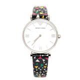 Emporio Armani Ladies Watch Stainless Steel Case With White Mother Of Pearl Dial