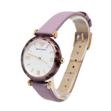 Emporio Armani Ladies Watch Plastic With Brown Marble Design Case & White Mother Of Pearl Dial