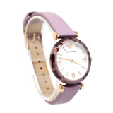 Emporio Armani Ladies Watch Plastic With Brown Marble Design Case & White Mother Of Pearl Dial