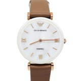 Emporio Armani Ladies Watch With White Ceramic Case & White Mother Of Pearl Dial