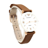 Emporio Armani Ladies Watch With White Ceramic Case & White Mother Of Pearl Dial