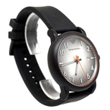 Emporio Armani Men's Watch Full Black Stainless Steel Case & Black Rubber Strap & Gray Round Dial