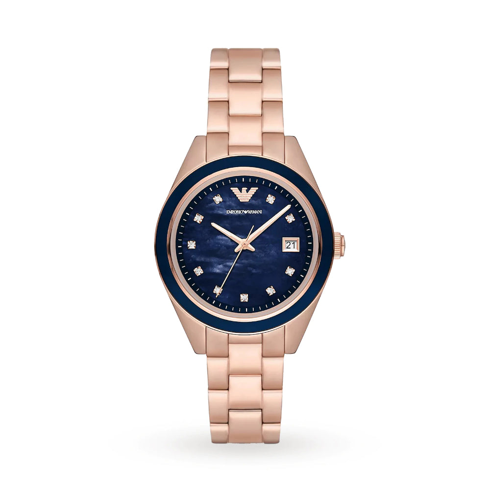 Emporio Armani Women's Leo Analog Blue Dial Watch – Blue Salon