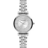 Emporio Armani Women's Gianni T-Bar Analog Silver Dial  Watch