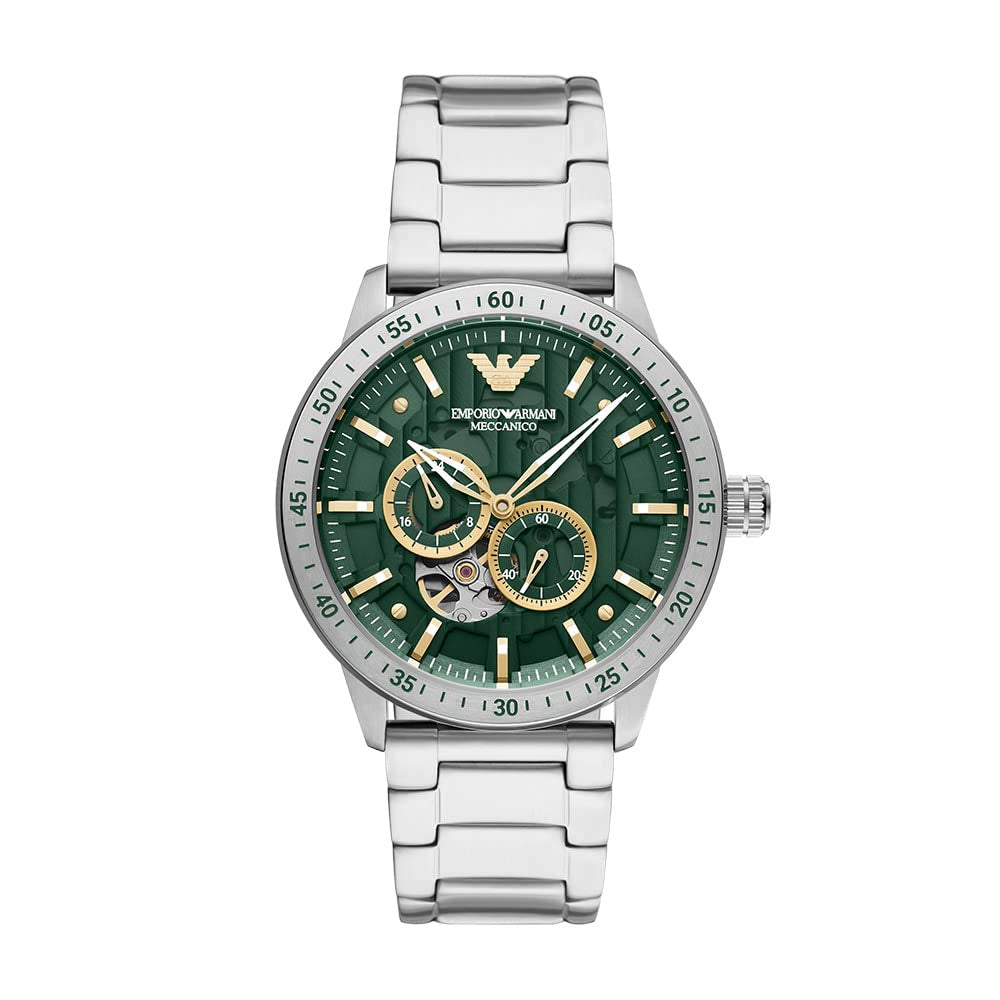 Emporio Armani Men's Mario Analog Green Dial Watch – Blue Salon