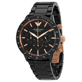 Emporio Armani Men’s Mario Analogue Quartz Stainless Steel Black Watch