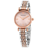 Emporio Armani Women's Gianni T-Bar  Rose-Gold Stainless-Steel Quartz Dress Watch