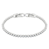 سوار التنس Swarovski Imber Emily، قطع دائري، أبيض، مطلي بالروديوم