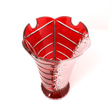 Caesar Crystal Vase With Foot Rubin - Blue Salon