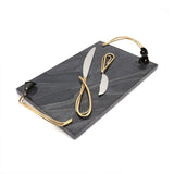 Michael Aram Calla Lily Midnight Cheese Board With Knife