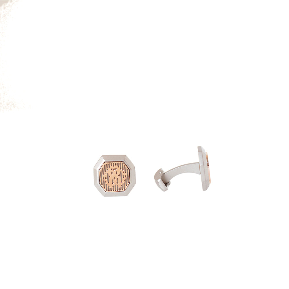 Roberto Cavalli Cufflinks Matte Silver Color With Ip Rosegold Mid Logo | Accessories | Cufflink | Eid Gifts | EID2021 | GCC | Mens | SP Roberto Cavalli Cufflinks Matte Silver Color With Ip Rosegold Mid Logo | Accessories | Cufflink | Eid Gifts | EID2021 | GCC | Mens | SP