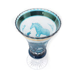 Caesar Crystal Vase With Horse Enagraving Azure - Blue Salon