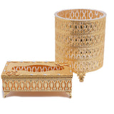 Ever Country Garbage Can With Tissue Box Gold Plated