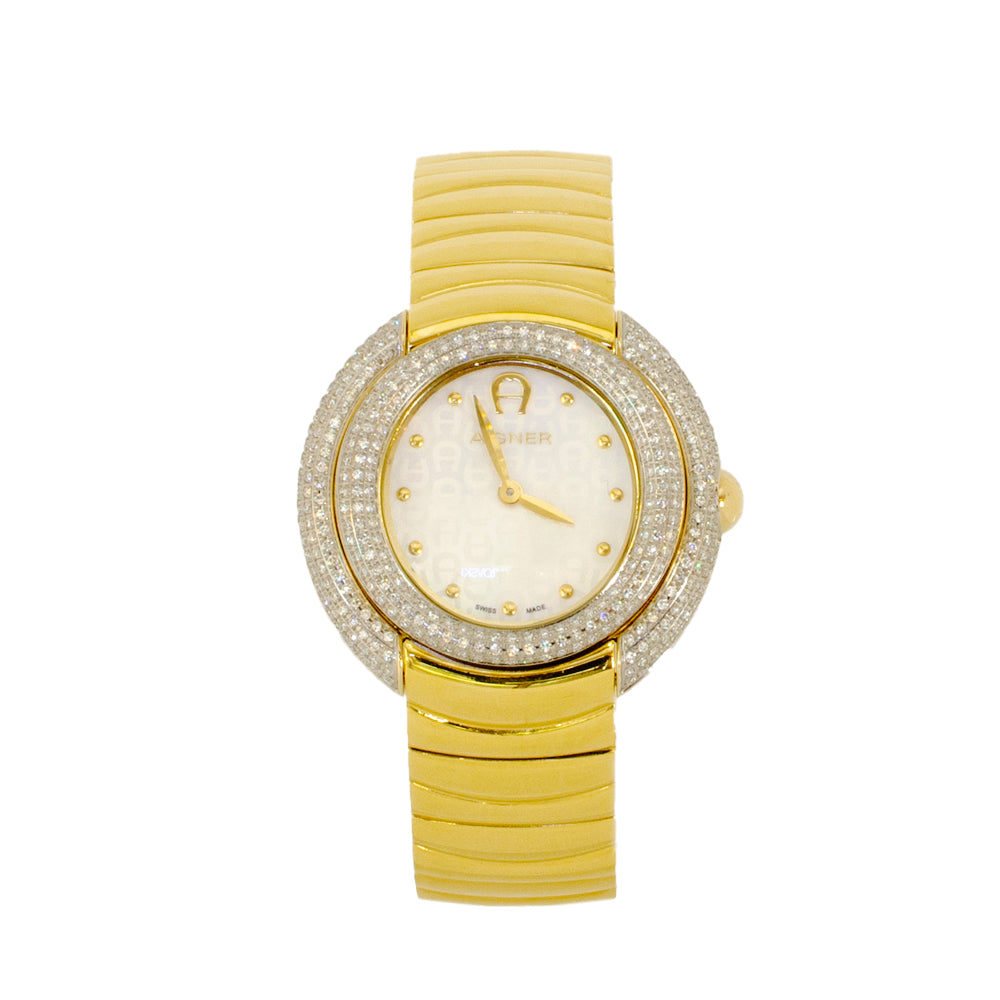 Aigner Pelle-Dia Watch With Mother Of Pearl Dial & Gold Plated Bracelet | Fashion Watches | GCC | Womens | Womens Watches Aigner Pelle-Dia Watch With Mother Of Pearl Dial & Gold Plated Bracelet | Fashion Watches | GCC | Womens | Womens Watches