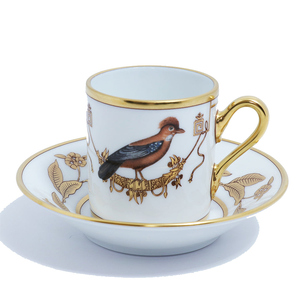 Richard Ginori Impero Voliere Geai Coffee Cup With Saucer | Drinkware Richard Ginori Impero Voliere Geai Coffee Cup With Saucer | Drinkware