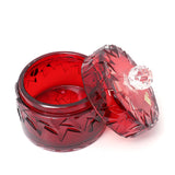 Caesar Crystal Diamond Cut Round Box With Lid Red - Blue Salon