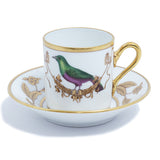 Richard Ginori Impero Voliere Merle Vert Coffee Cup With Saucer