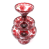 Caesar Crystal Three Level Centerpiece Red - Blue Salon