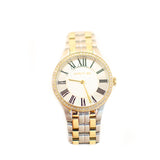 Cerruti Ladies Stainless Steel Watch With White Dial GoldÂ Plated Bracelet And Case
