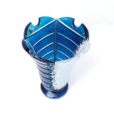 Caesar Crystal Vase With Foot Azure - Blue Salon