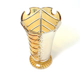 Caesar Crystal Vase With Foot Amber - Blue Salon