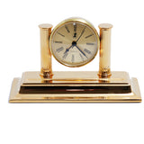 El Casco Clock Pen Holder Gold