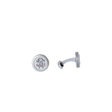 Roberto Cavalli Cufflinks Matte Silver With Glossy Silver Logo - Blue Salon