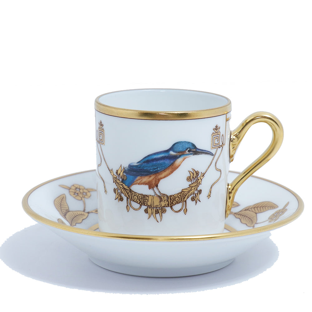 Richard Ginori Impero Voliere Martinpecheur Coffee Cup With Saucer | Drinkware Richard Ginori Impero Voliere Martinpecheur Coffee Cup With Saucer | Drinkware