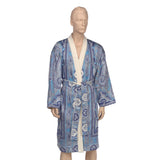 Etro Home Blue Doubled Kimono Bathrobe XL