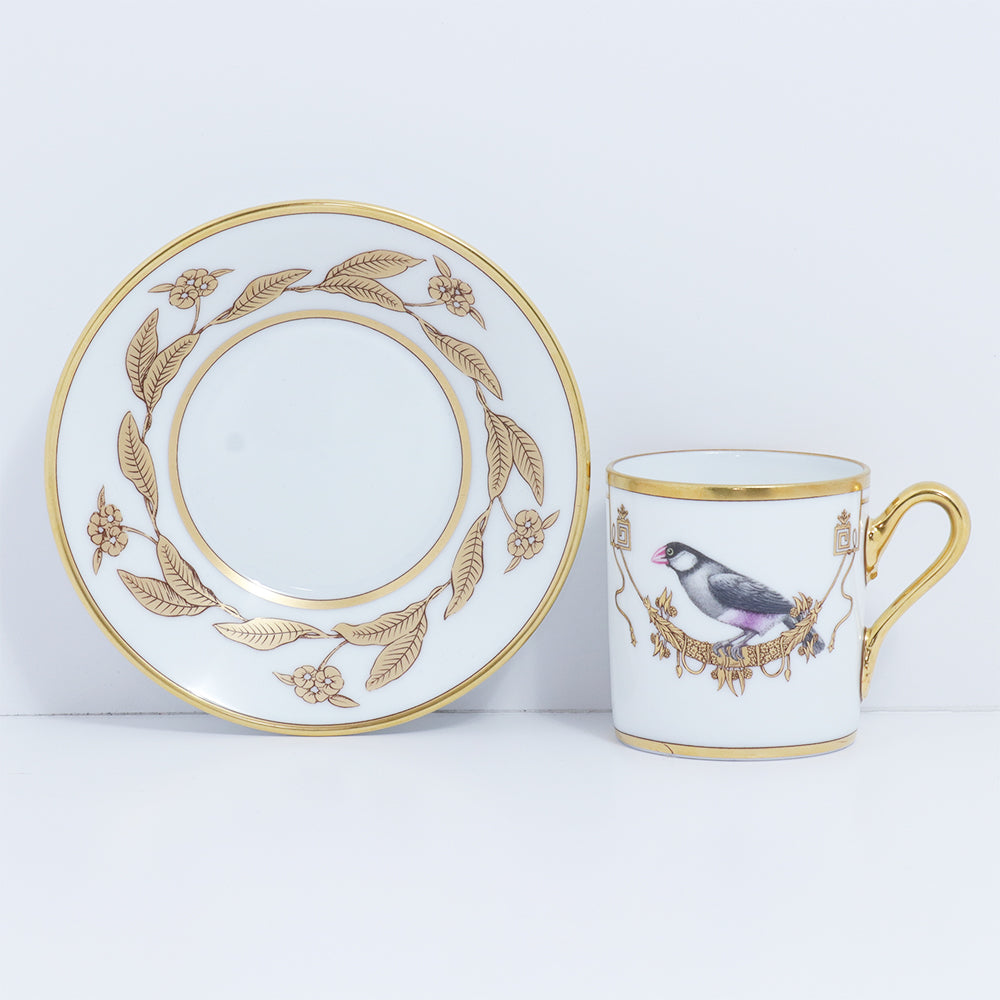 Richard Ginori Impero Voliere Coffee Cup With Saucer
