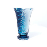 Caesar Crystal Vase With Foot Azure - Blue Salon