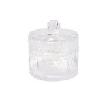 Caesar Crystal Diamond Cut Round Box With Lid Clear - Blue Salon
