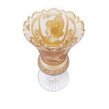 Caesar Crystal Vase With Engraved Figure Amber